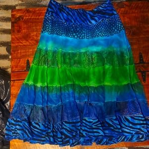Blue and green skirt